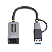 StarTech.com 2.5GbE USB C Ethernet Adapter mit USB-A Adapter, USB-C LAN-RJ45 Netzwerkadapter, USB 3.1 Typ-C 2.5Gb NIC, Thunderbolt & USB4 Kompatibel, Windows & Mac