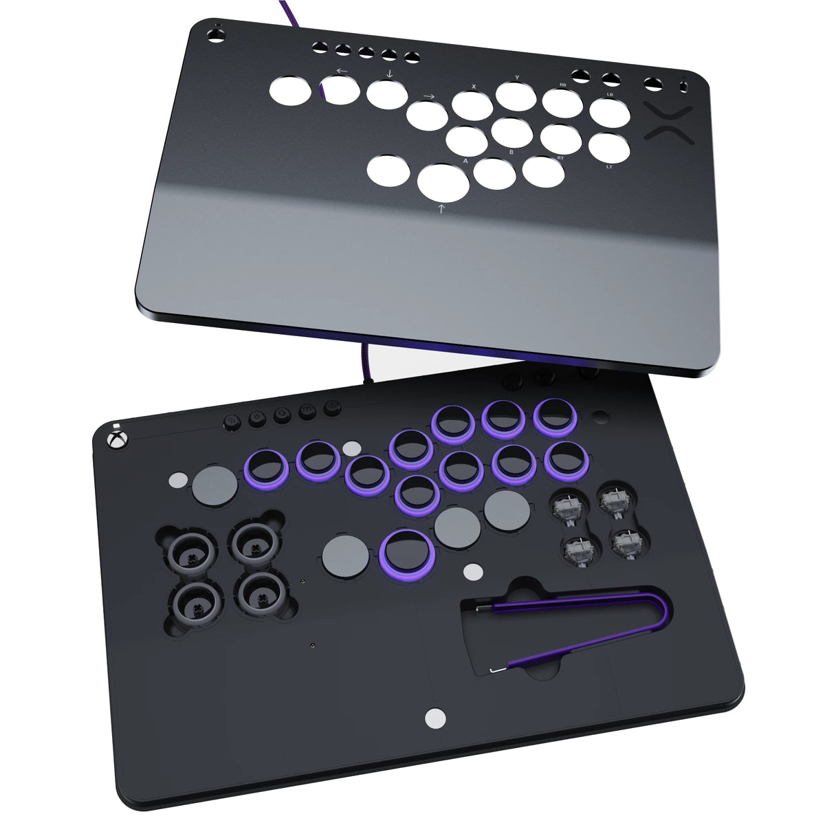 Turtle Beach Victrix Pro KO Leverless Fight Stick Controller Grau - offiziell von Capcom und PlayStation lizenziert für Xbox und PC, für Esports-Gaming