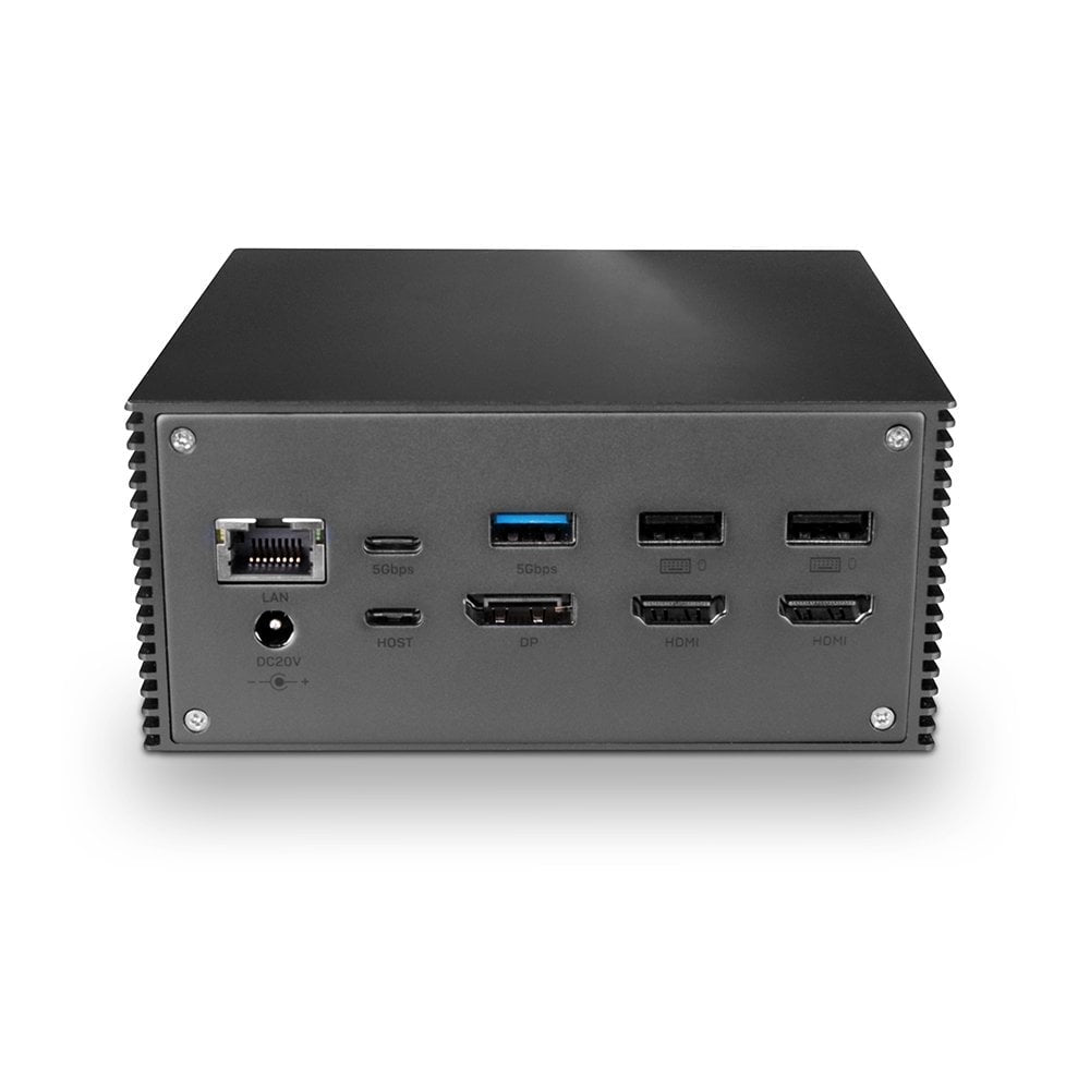 Lindy 43378 laptop-dockingstation & portreplikator Kabelgebunden USB 3.2 Gen 2 (3.1 Gen 2) Type-C Grau