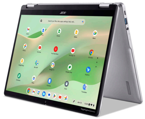 Acer Chromebook CP314-2HN-C57B Intel® N N100 35,6 cm (14") Touchscreen WUXGA 8 GB LPDDR5-SDRAM 64 GB eMMC Wi-Fi 6E (802.11ax) ChromeOS Argento QWERTZ Tedesca