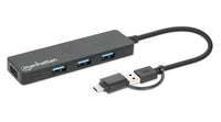Manhattan 180863 laptop-dockingstation & portreplikator USB 3.2 Gen 1 (3.1 Gen 1) Type-A + Type-C Schwarz