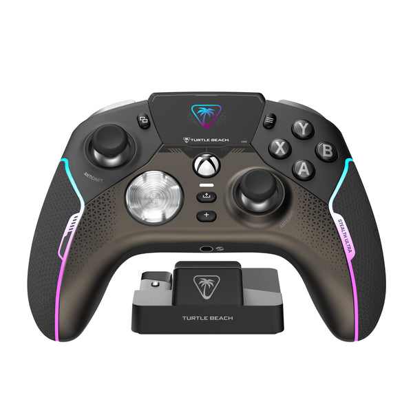 Controller da gioco wireless Turtle Beach Stealth Ultra con dock di ricarica rapida, trigger stop personalizzabili e display di comando per Xbox Series X, S, Xbox One e PC, con licenza ufficiale Xbox