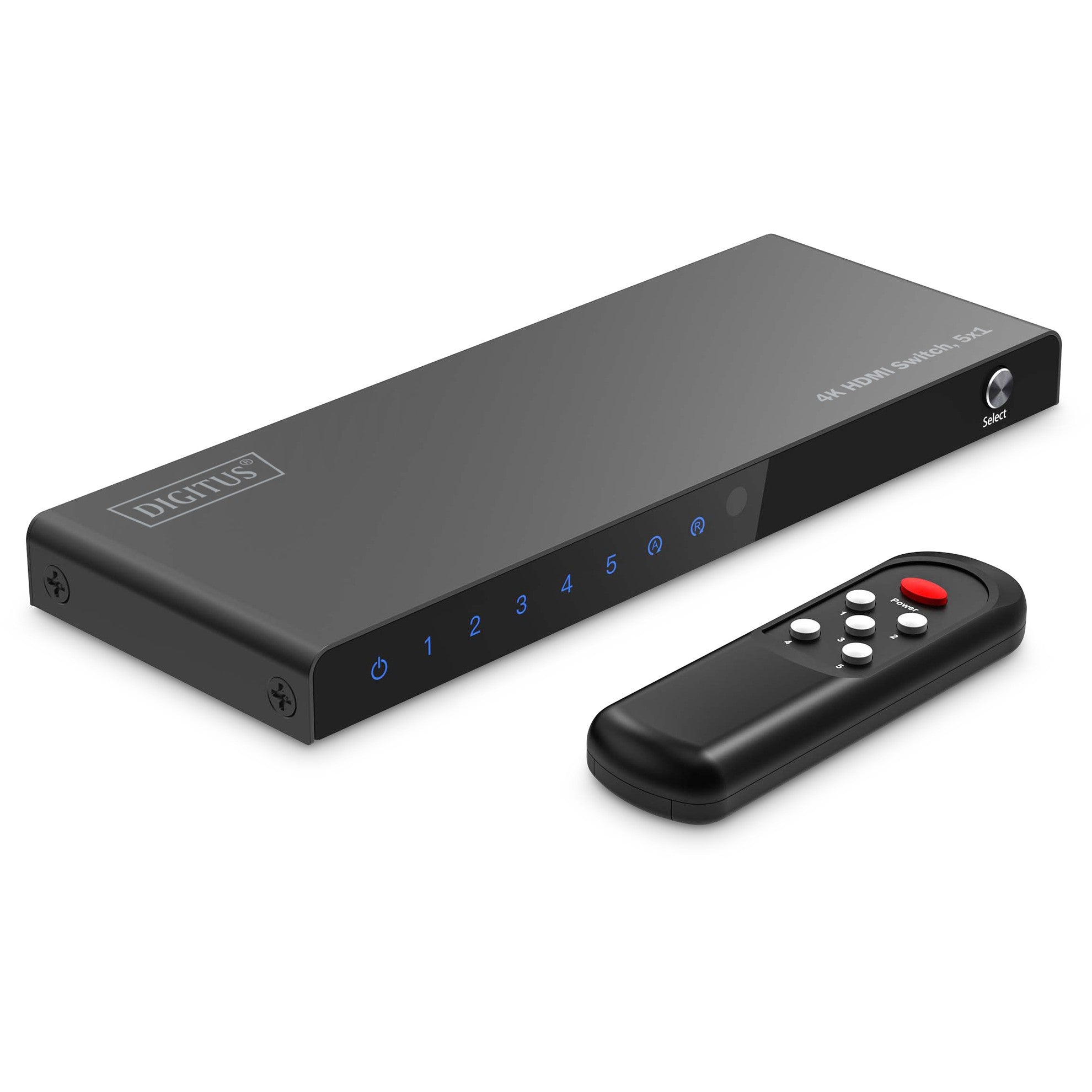 DIGITUS HDMI Switch. 5x1 4K/60Hz HDCP 2.3
