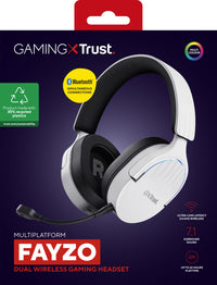 Trust GXT 491W FAYZO Kopfhörer Verkabelt & Kabellos Kopfband Gaming USB Typ-C Bluetooth Schwarz, Weiß