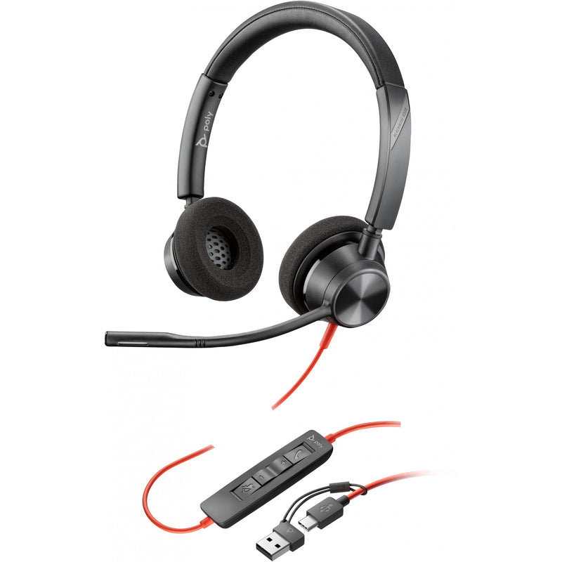 HP Poly Blackwire 3320 Stereo USB-C Headset +USB-C/A Adapter (213934-01)