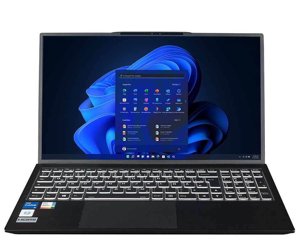 bluechip TRAVELline B15W57 Intel® Core™ i5-1335U Prozessor / 4.60 GHz, Windows 11 Pro, 15.6" non-glare IPS Panel, 1920 x 1080, 16 GB DDR5, 500 GB NVMe SSD, Intel® WiFi 6 AX211 2×2, Bluetooth 5.3, Gigabit Ethernet, Intel® Iris® Xe Grafik, Thunderbolt™ 4…