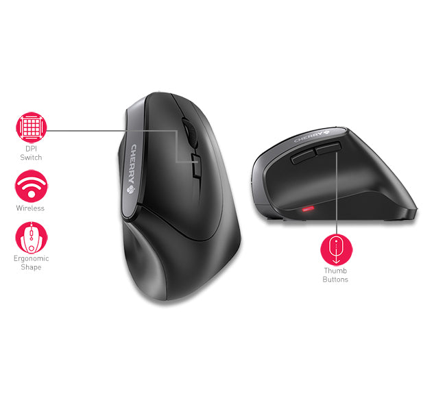 CHERRY MW 4500 Kabellose 45 Grad Maus, Schwarz, USB