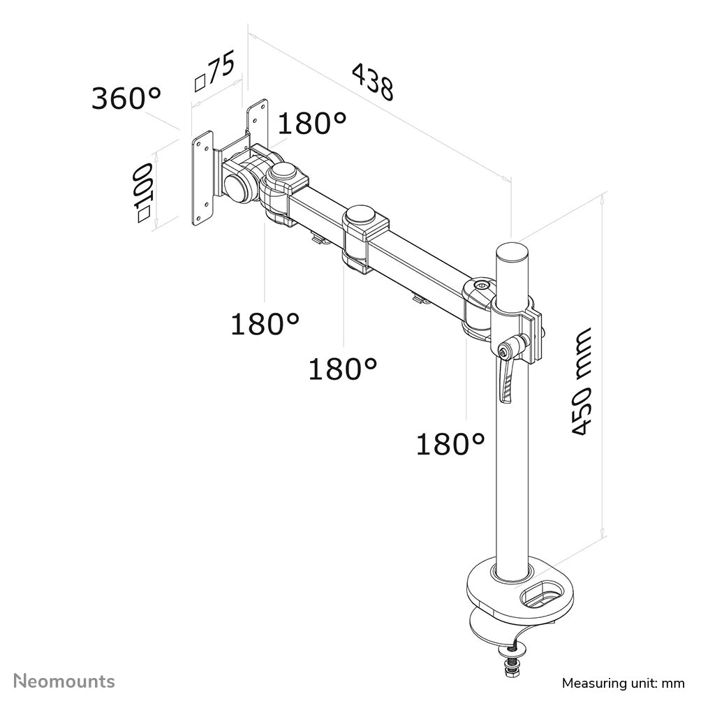 Neomounts FPMA-D960G Monitorarm 10-30"