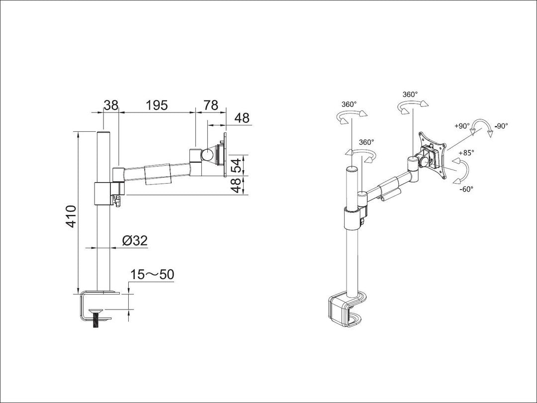 Multibrackets 5839 Flachbildschirm-Tischhalterung 76,2 cm (30") Tisch/Bank Schwarz