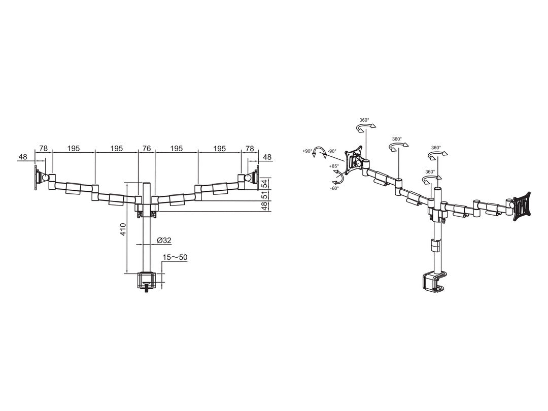 Multibrackets 5181 Flachbildschirm-Tischhalterung 76,2 cm (30") Tisch/Bank Weiß
