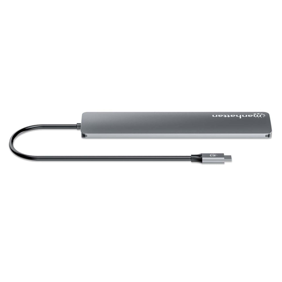 Manhattan 181167 laptop-dockingstation & portreplikator Kabelgebunden USB 3.2 Gen 2 (3.1 Gen 2) Type-C Grau