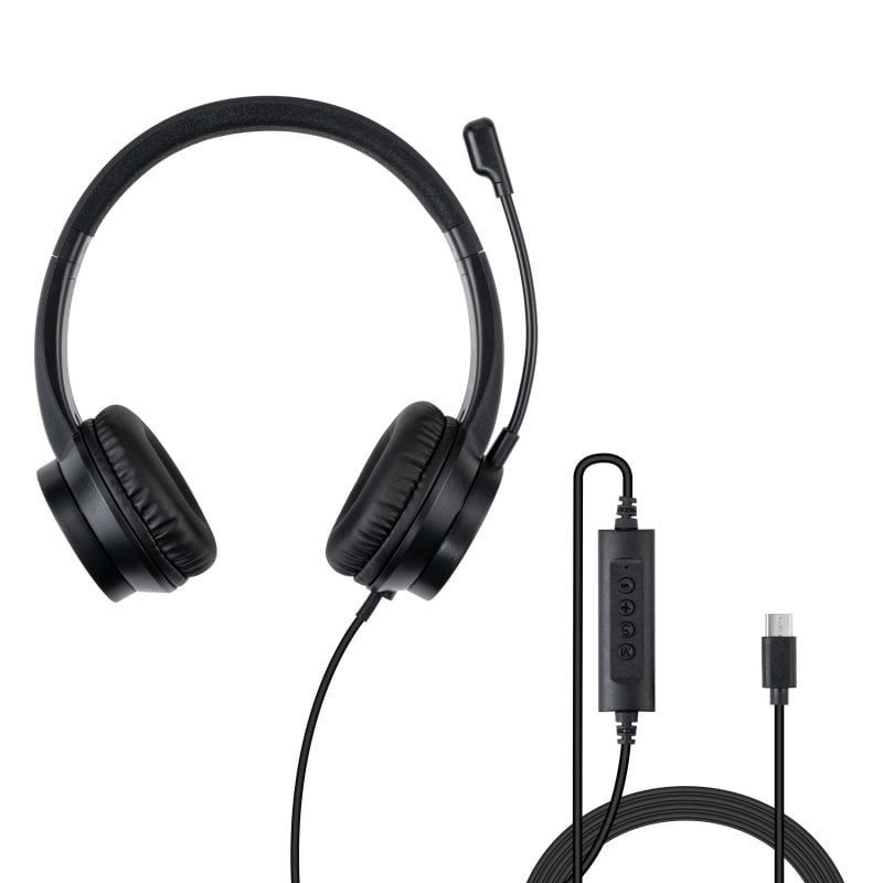 Lindy 20439 Kopfhörer & Headset Kabelgebunden Kopfband Büro/Callcenter USB Typ-C Schwarz