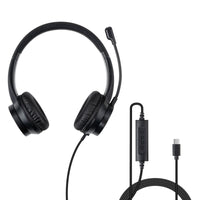 Lindy 20439 Kopfhörer & Headset Kabelgebunden Kopfband Büro/Callcenter USB Typ-C Schwarz