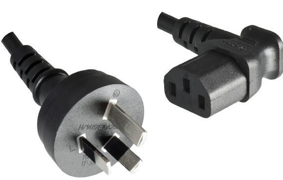 Microconnect PE010418AUSTRALIA-A Stromkabel Schwarz 1,8 m Netzstecker Typ I C13-Koppler