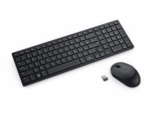 DELL Pro kompakte und leise Tastatur und Maus – KM555 - US international (QWERTY)