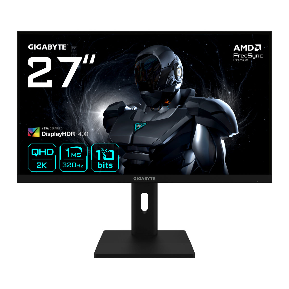GIGABYTE G27Q3 27” 2K QHD Gaming-Monitor - 2560 x 1440, 320Hz, 1ms, 350 cd/m², FreeSync Premium, Display HDR400, HDMI 2.0, DisplayPort 1.4