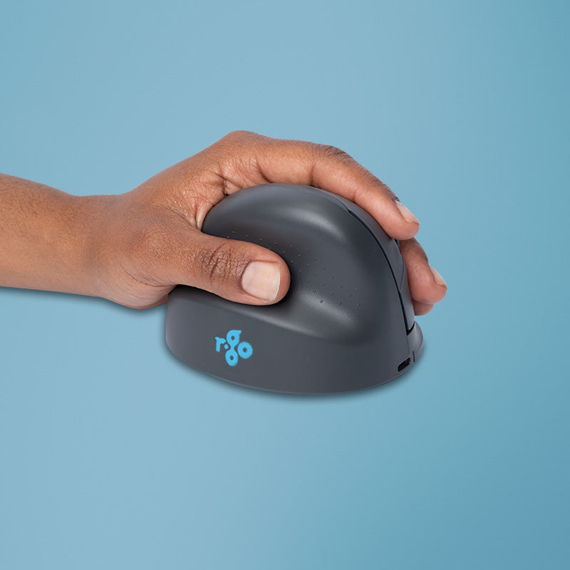 R-Go Tools Vertikale Maus R-Go HE Basic, ergonomische Maus, mittel (Handlänge 165–185 mm), für Linkshänder, Bluetooth
