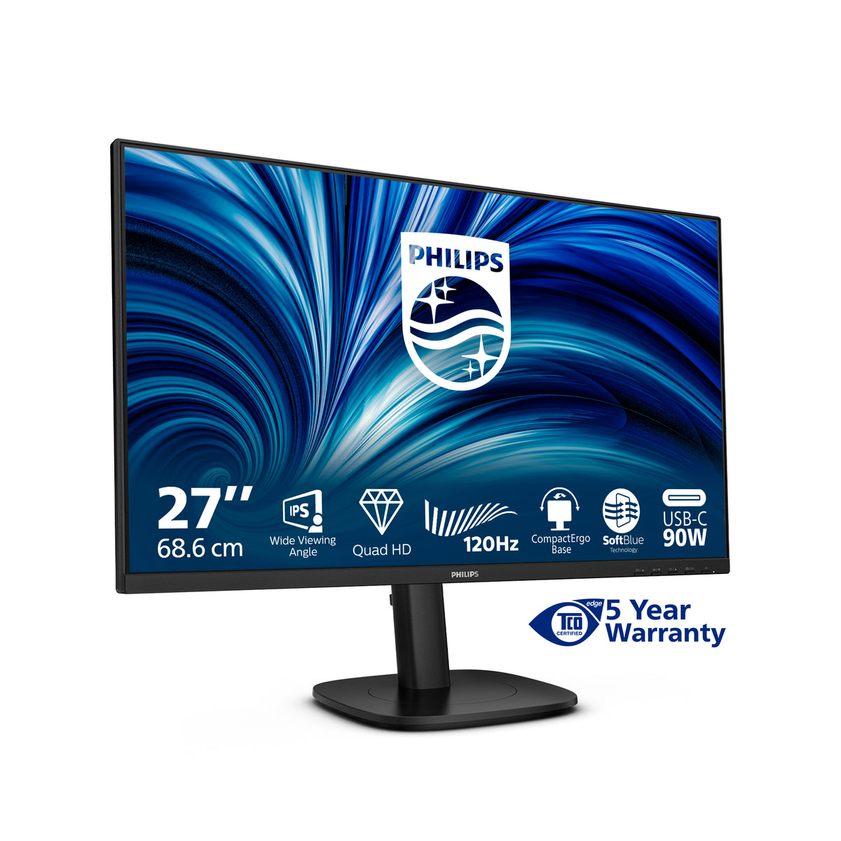 Philips 3000 series 27B2U3601/00 Computerbildschirm 68,6 cm (27") 2560 x 1440 Pixel Quad HD LCD Schwarz