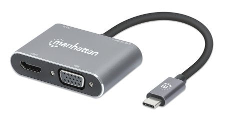 Manhattan 130691 laptop-dockingstation & portreplikator Kabelgebunden USB 3.2 Gen 1 (3.1 Gen 1) Type-C Grau