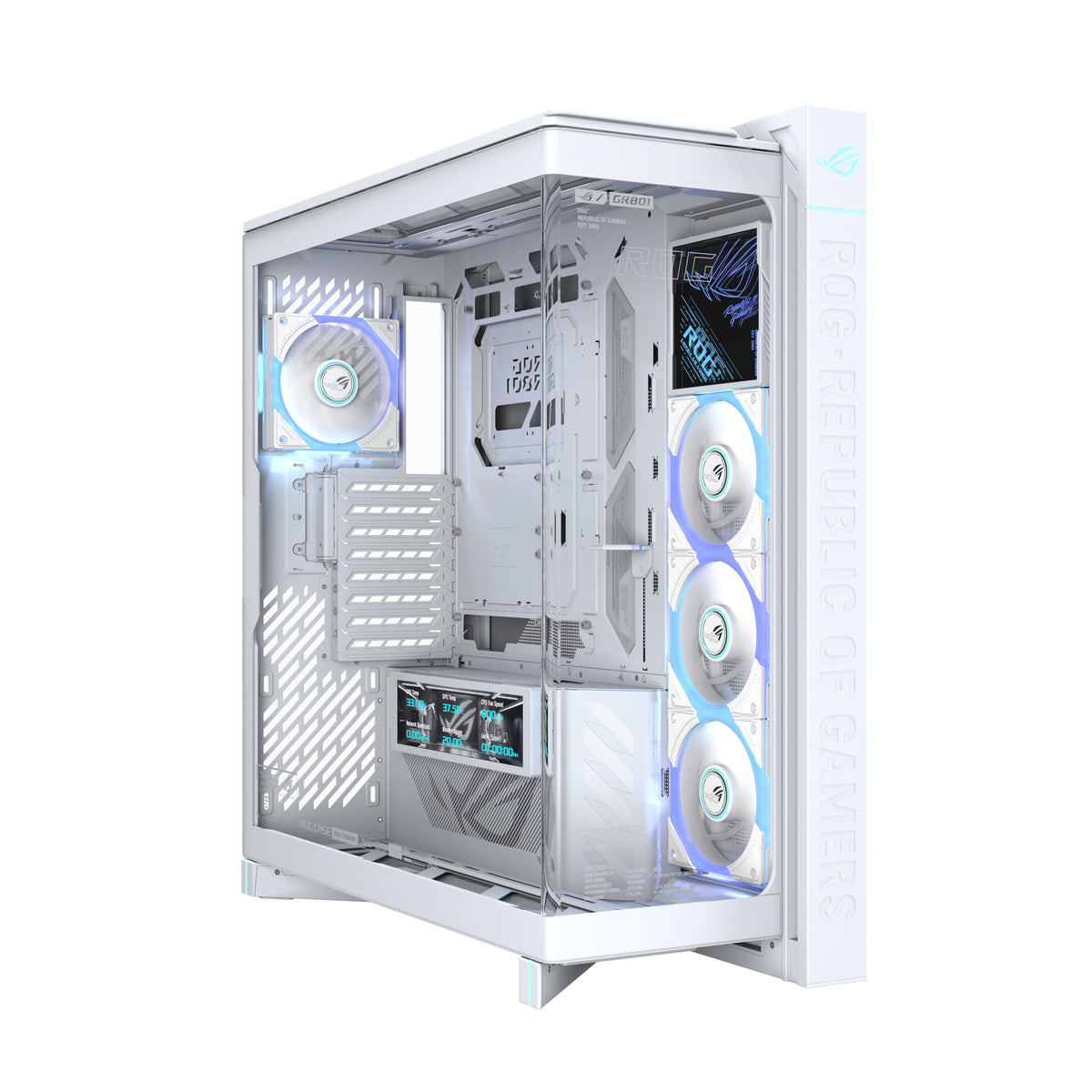 ASUS ROG CRONOX GR801 CURVE TG ARGB WHITE Midi Tower Weiß
