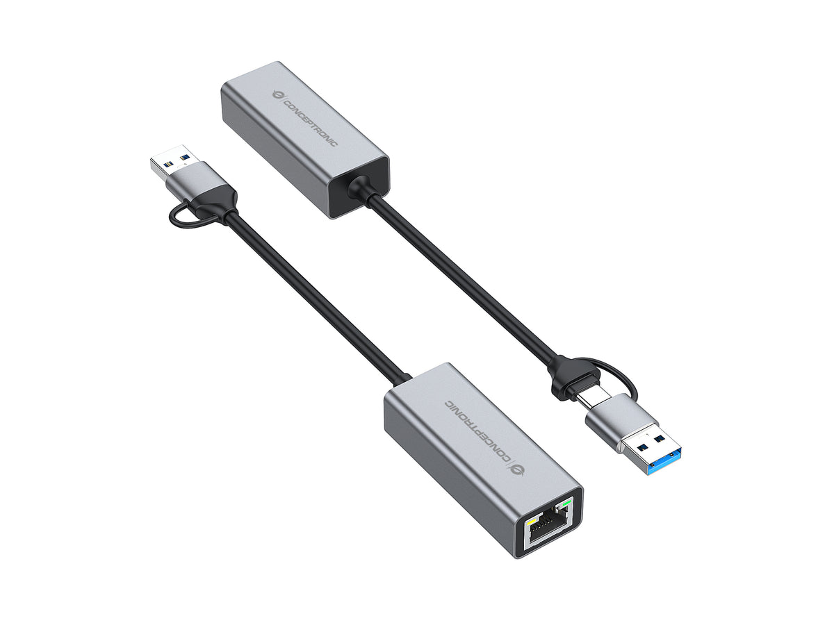 Conceptronic ABBY08G USB-zu-Gigabit-Netzwerkadapter, Wake-on-LAN, Kompatibel mit Nintendo Switch