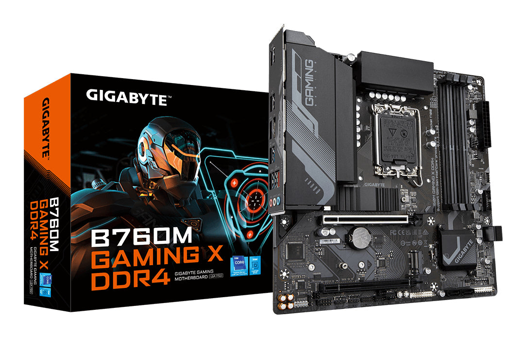 GIGABYTE B760M GAMING X DDR4 Motherboard - Unterstützt Intel Core 14. Generation CPUs, 8+1+1 Phasen Digital VRM, bis zu 5333MHz DDR4 (OC), 2xPCIe 4.0 M.2, 2.5GbE LAN, USB 3.2 Gen2
