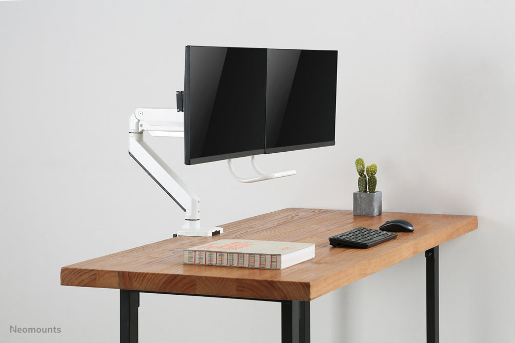 Neomounts NM-D775DXWHITE Monitorarm 10-32" - Gasfeder - Topfix - 180°-Stopp