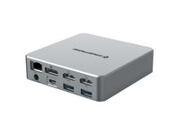 Conceptronic DONN25G 15-in-1 DisplayLink USB 3.2 Gen 2 Dockingstation, 4K60Hz Triple-Display, HDMI x 2, DisplayPort, USB-C 10 Gbit/s x 2, USB-A 10 Gbit/s x 2, USB-A 5 Gbit/s x 2, SD, TF/MicroSD, GbE, Audio, DC-Eingang, Sicherheitssteckplatz, PD 3,0