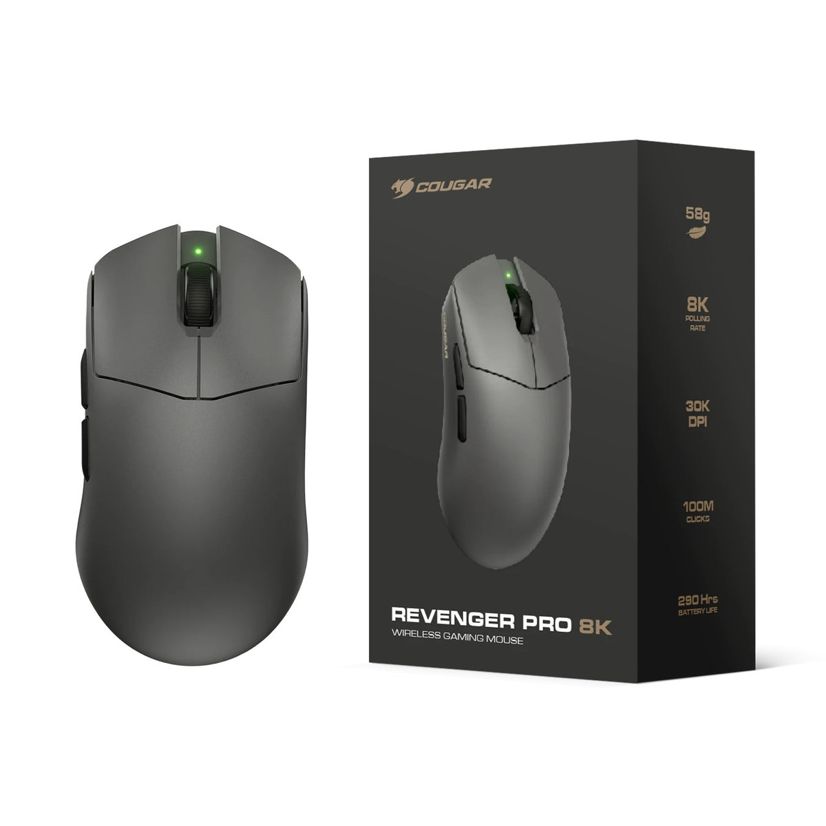 COUGAR Gaming Maus,Revenger Pro 8K, Wireless, Schwarz