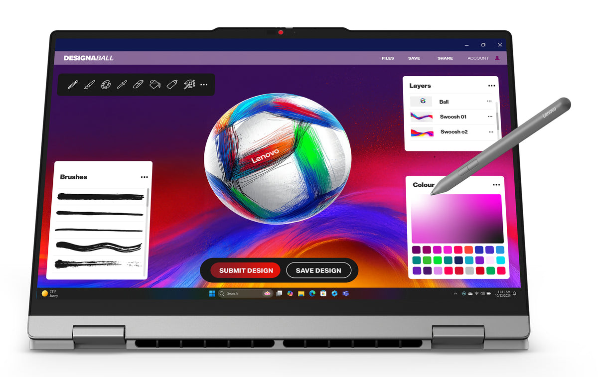 Lenovo IdeaPad 5 2-in-1 15AGP11 Copilot+ PC AMD Ryzen AI 7 445 Hybrid (2-in-1) 38,9 cm (15.3") Touchscreen WUXGA 16 GB DDR5-SDRAM 1 TB SSD Wi-Fi 7 (802.11be) Windows 11 Home Deutsch Grau