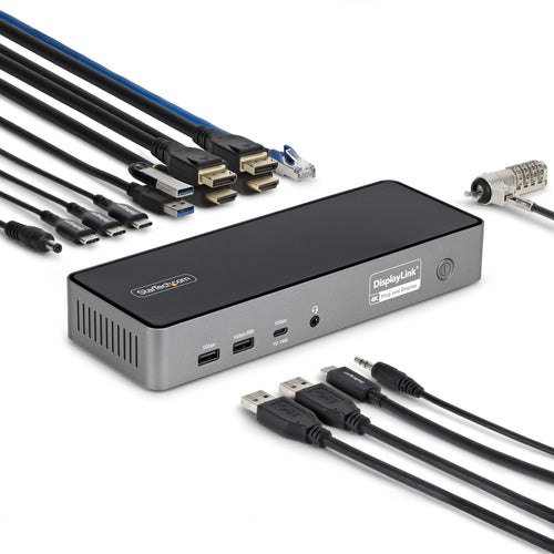 StarTech.com USB-C Dockingstation für Drei Monitore, 140W Laptop-Ladestation für MacBook Pro und Windows, 4K 60Hz HDMI oder DisplayPort, TAA