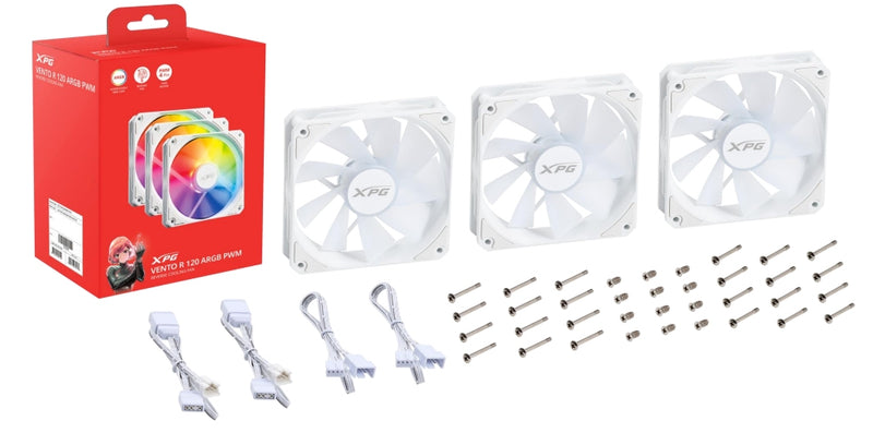 XPG VENTO 120 ARGB PWM (3er-Packung) Weiß