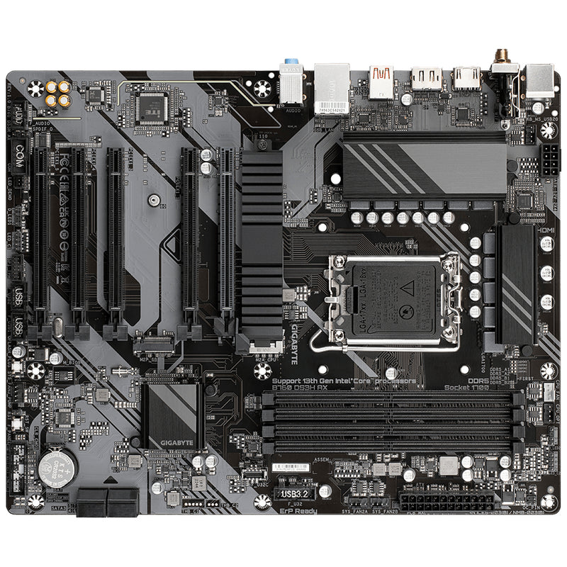 GIGABYTE B760 DS3H AX Mainboard - Unterstützt Intel Core Prozessoren der 14. Generation, 8+2+1 Phasen digitales VRM, bis zu 7600MHz DDR5 (OC), 2x PCIe 4.0 M.2, Wi-Fi 6E, GbE LAN, USB 3.2 Gen 2x2