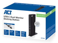 ACT Universelle USB-C- oder USB-A-Dockingstation, für 2 HDMI-Monitore, DisplayLink