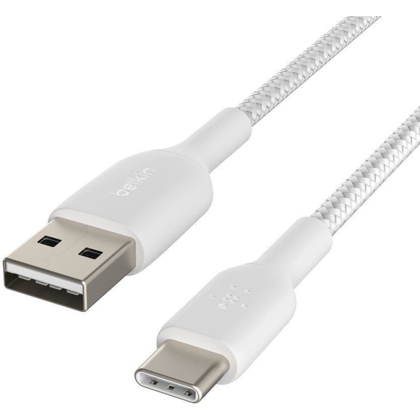 Belkin USB-C/USB-A Kabel ummantelt. 1m. weiß