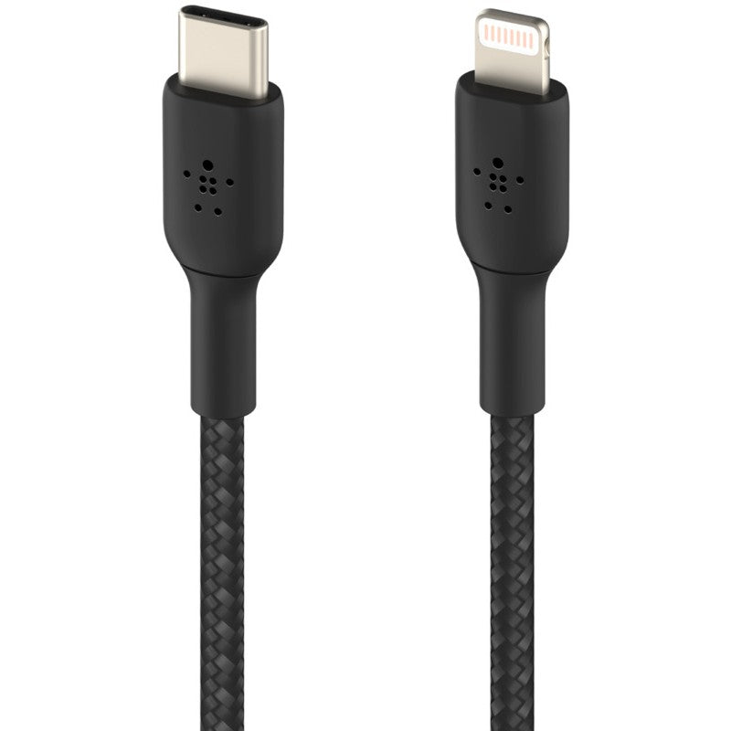 Belkin Lightning/USB-C Kabel ummantelt mfi 2m schwarz