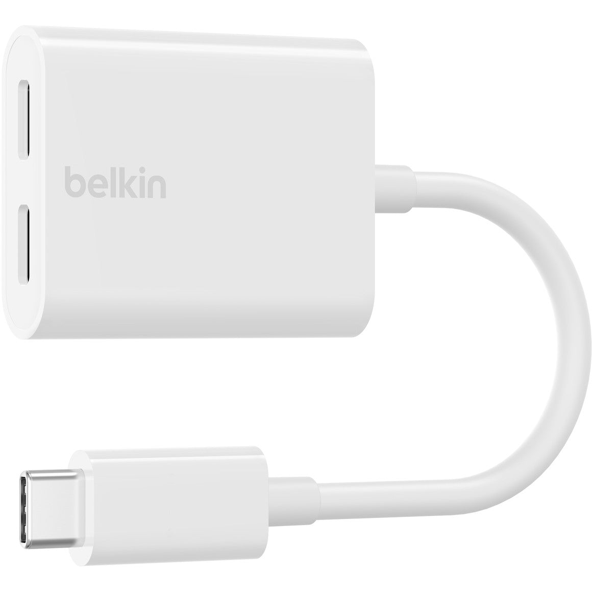 Belkin RockStar USB-C Audio- und Ladeadapter. weiß