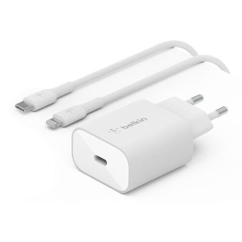 Belkin 25W USB-C Ladegerät PowerDelivery. inkl. Kabel 1m. weiß