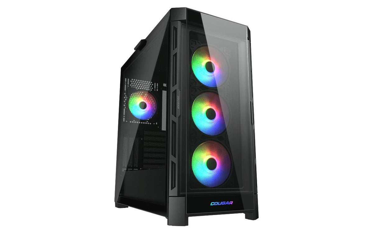 Cougar Duoface Pro RGB ATX Mid Tower Black with Tempered Glass Side Panel, USB 3.2 Gen 2 Type-C, USB 3.2 Gen 1 Type-A, and USB 2.0 Type-A