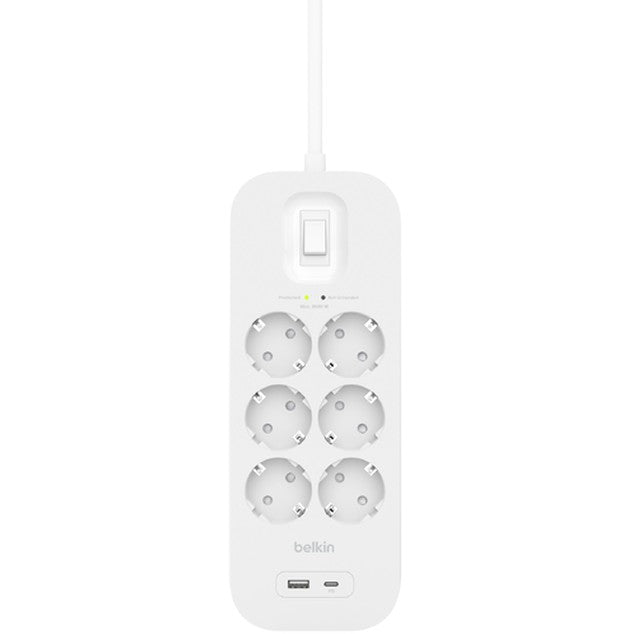 Belkin Surge Plus Steckdosenleiste 6-Fach. 18W 2m Kabel