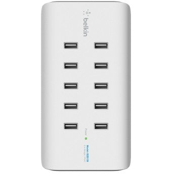 Belkin 10-Port USB-Ladestation.120W. 2.4A pro Port. Weiß