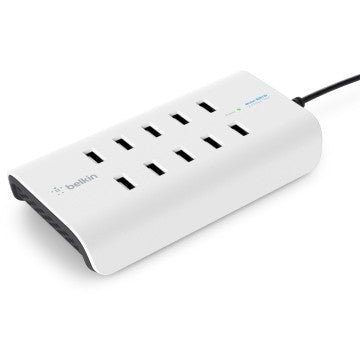 Belkin 10-Port USB-Ladestation.120W. 2.4A pro Port. Weiß