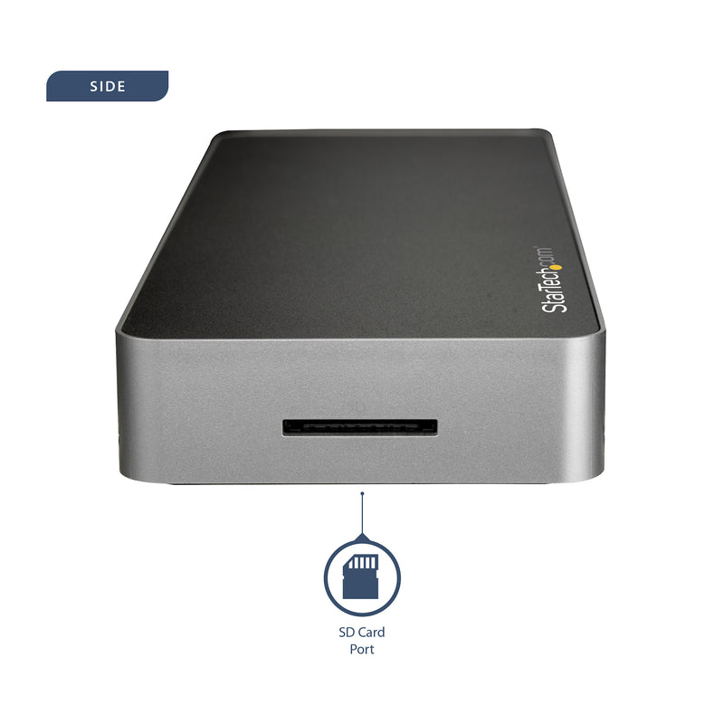 StarTech.com USB-C Dockingstation - Zwei Monitore HDMI & DP 4K 30Hz - USB-C Laptop Docking station 60W Power Delivery, SD, 4 Port USB-A 3.0 Hub, GbE, Audio - Thunderbolt 3 kompatibel