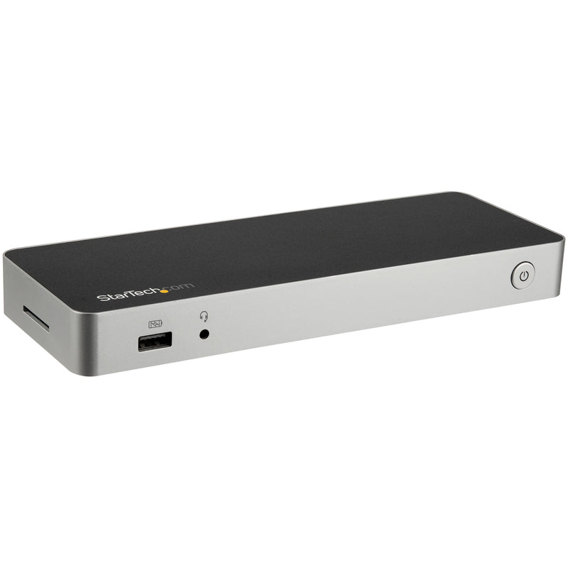 StarTech.com USB-C Dockingstation - Zwei Monitore HDMI & DP 4K 30Hz - USB-C Laptop Docking station 60W Power Delivery, SD, 4 Port USB-A 3.0 Hub, GbE, Audio - Thunderbolt 3 kompatibel