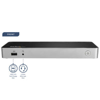 StarTech.com USB-C Dockingstation - Zwei Monitore HDMI & DP 4K 30Hz - USB-C Laptop Docking station 60W Power Delivery, SD, 4 Port USB-A 3.0 Hub, GbE, Audio - Thunderbolt 3 kompatibel