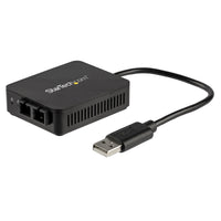 StarTech.com USB 2.0 auf LWL Konverter - USB auf Glasfaser Netzwerkadapter - 100 Mbit/s - 100Base-FX SC-Duplex-Multimode-Glasfaser-/MMF-Kompatibilität - 2 km - Kompakter USB zu Glasfaser LAN Adapter