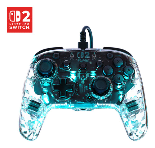 Turtle Beach Afterglow Transparent Kabelgebundener RGB-Gaming-Controller Offiziell lizenziert für Nintendo Switch 2