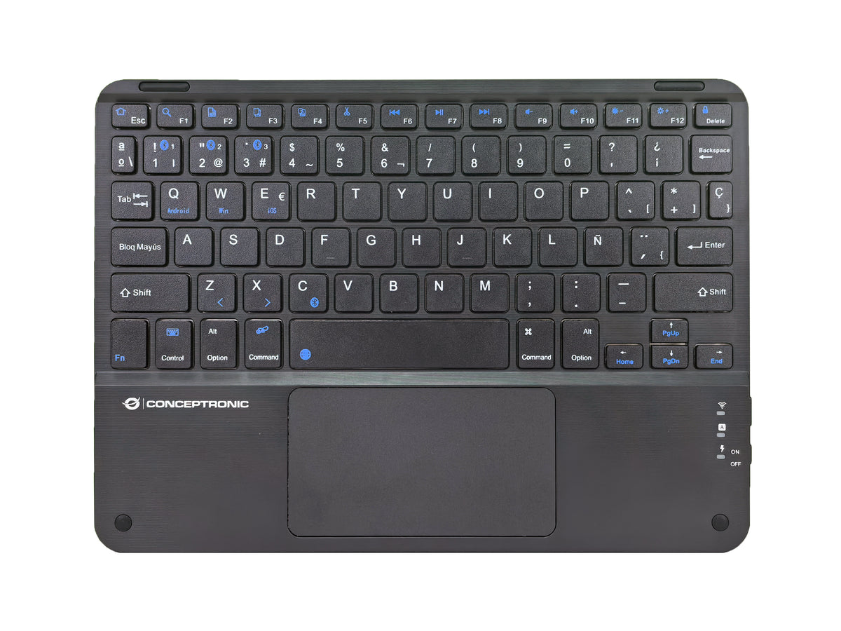 Conceptronic TOBIN01BES 10-Zoll-Bluetooth-Tastatur mit Touchpad, QWERTY Spanisch