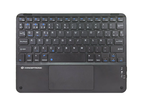 Conceptronic TOBIN01BES 10-Zoll-Bluetooth-Tastatur mit Touchpad, QWERTY Spanisch