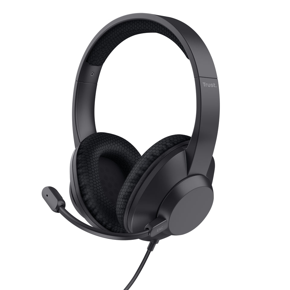 Trust Ayda Max Casque audio Filaire Arceau Appels/Musique USB Type-C / USB Type-A Noir